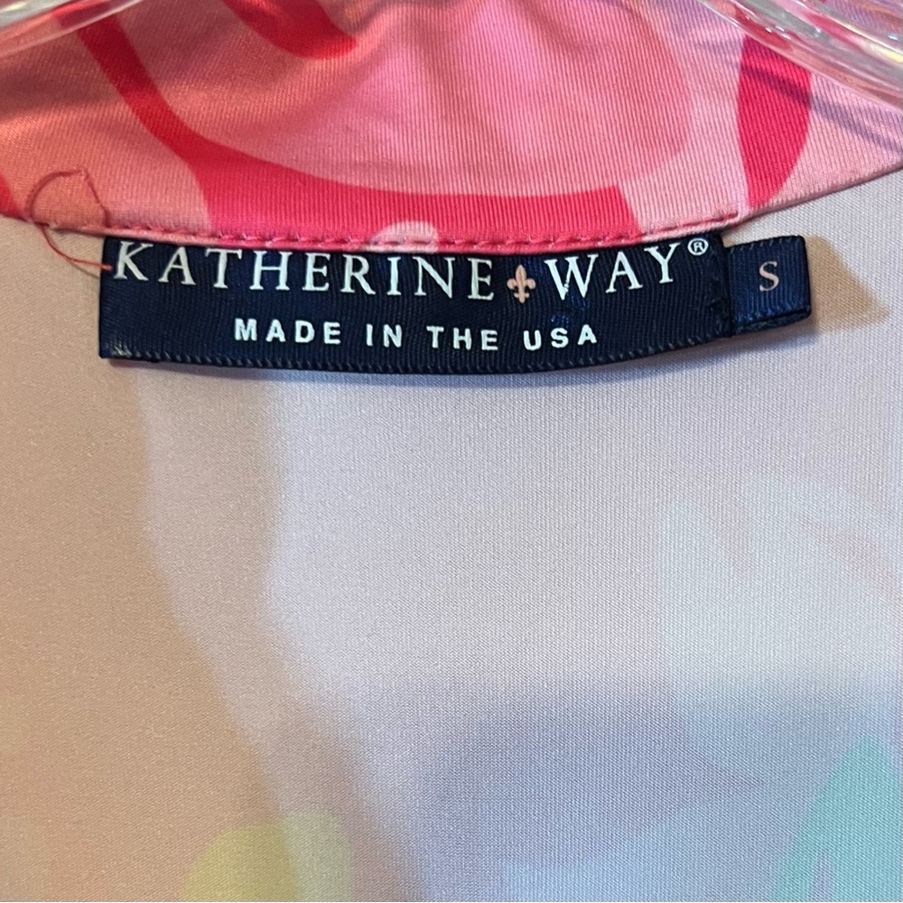 Katherine Way Sleeveless Golf Shift Dress in Tropical Pink Multi Print  … - Picture 5 of 6